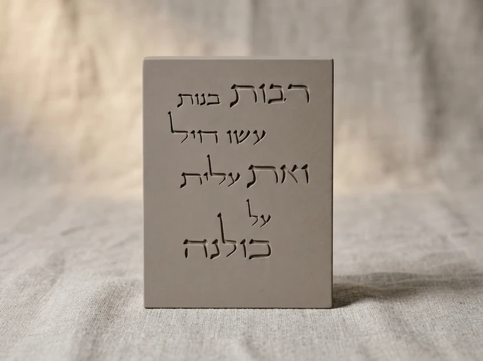 ברכת ״אשת חיל״ מבטון- אפור