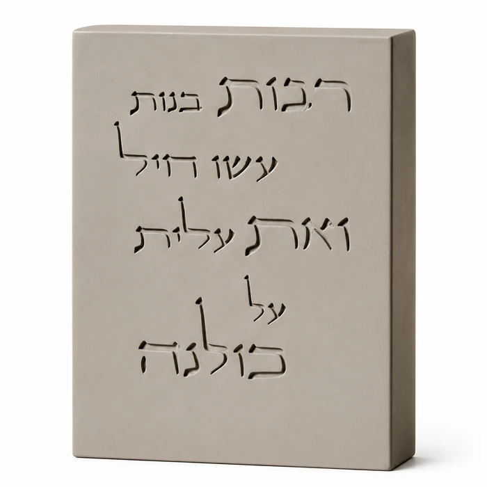 ברכת ״אשת חיל״ מבטון- אפור