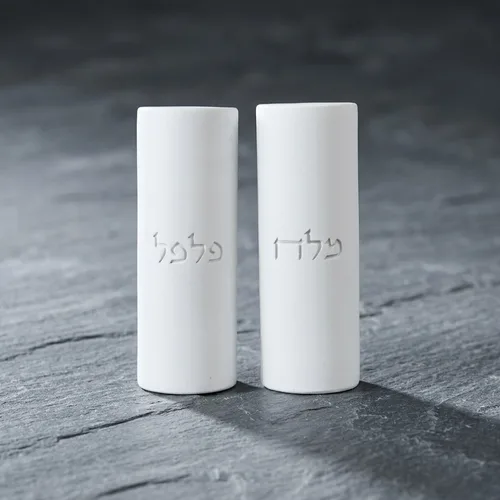 סט מלח ופלפל מבטון – לבן