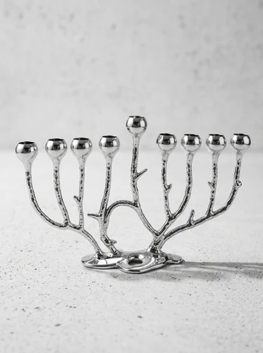חנוכייה 23 ס׳׳מ דגם ״עץ״ כסף