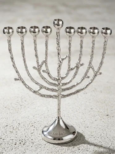 חנוכייה 45 ס׳׳מ דגם ״עץ״ כסף